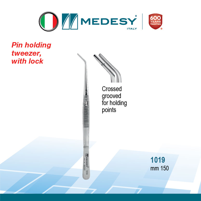 Medesy - Pin holding tweezer, with lock